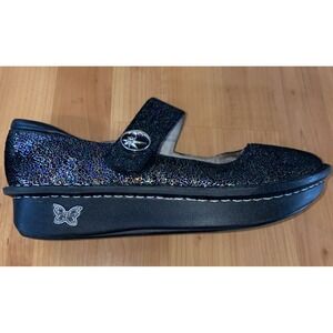 Alegria Mary Jane Shoes Sparkle Glitter Black Comfort Size 40 (US 9)